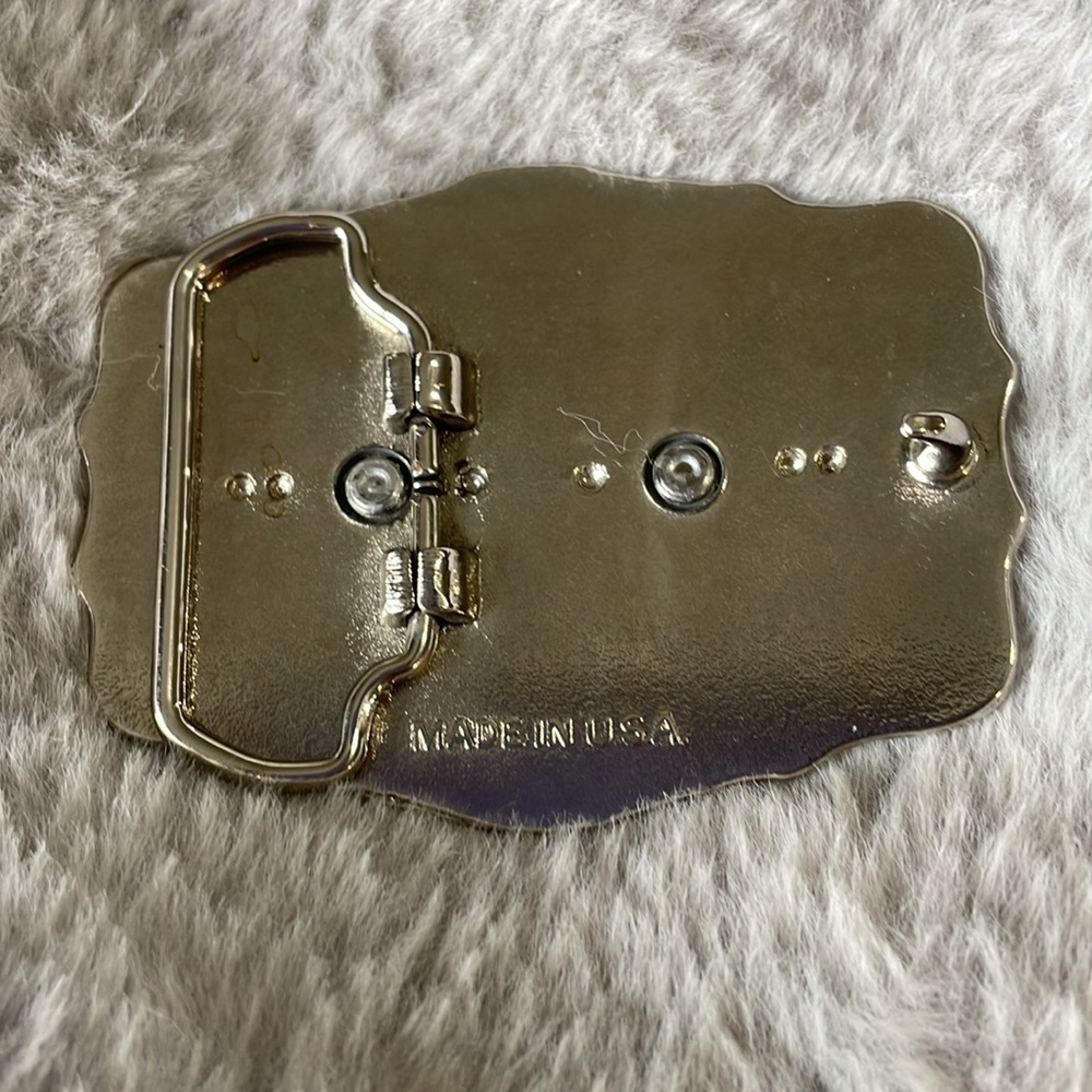 Gold and Silver Eagle Belt Buckle - Picture 2 of 6